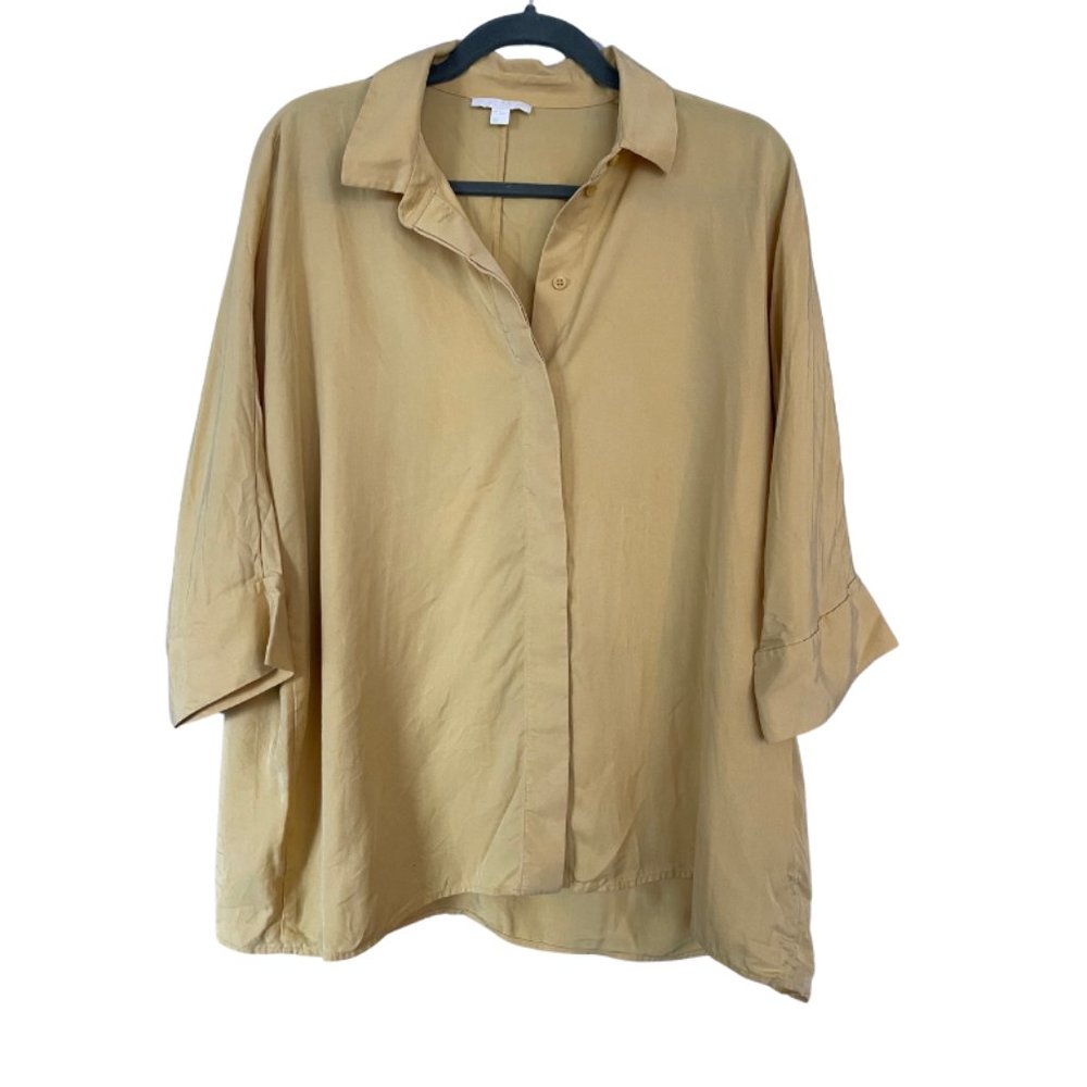 COS Yellow Oversized Short Sleeve Button Down Size XS